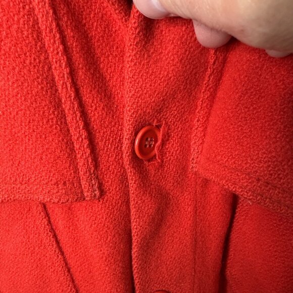 Vintage 60s Pioneer Men M/L Wool Red Hunting Shacket Jacket Cruiser Mackinaw - Picture 6 of 9
